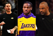 Ime Udoka Caught on Camera Allegedly Asking JJ Redick for Bronny James in Bizarre Courtside Moment