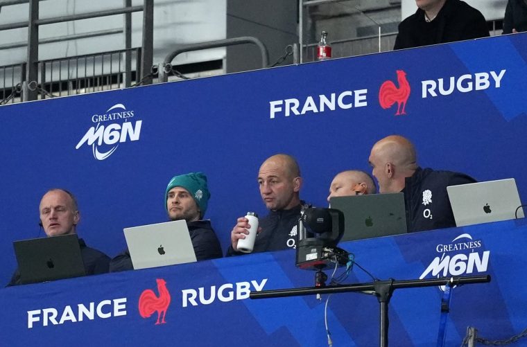 England head coach Steve Borthwick watches from the tribune during the Guinness Men's Six Nations match at the Stade de France in Paris, France. Picture date: Saturday March 14, 2026. PA Photo. Photo credit should read: Adam Davy/PA Wire. RESTRICTIONS: Use subject to restrictions. Editorial use only, no commercial use without prior consent from rights holder.