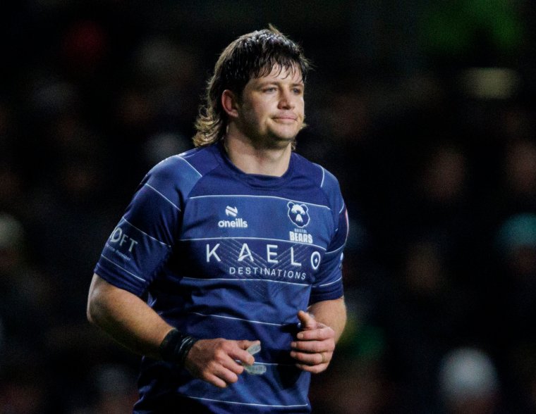 BRISTOL, ENGLAND - JANUARY 2: Bristol Bears' Benhard Janse van Rensburg during the Gallagher PREM match between Bristol Bears and Sale Sharks at Ashton Gate on January 2, 2026 in Bristol, England. (Photo by Bob Bradford - CameraSport via Getty Images)