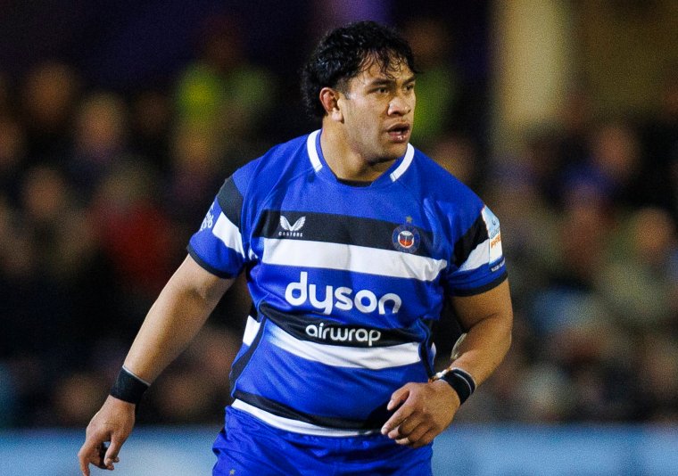 BATH, ENGLAND - NOVEMBER 22: Bath Rugby's Kepu Tuipulotu during the PREM Rugby Cup match between Bath Rugby and Sale Sharks at The Recreation Ground on November 22, 2025 in Bath, England. (Photo by Bob Bradford - CameraSport via Getty Images)