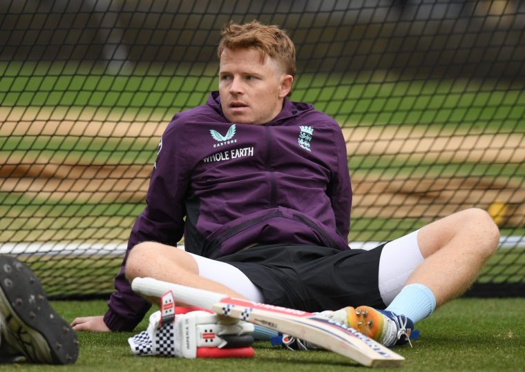 MELBOURNE, AUSTRALIA - DECEMBER 25: Ollie Pope looks on during an England nets session at Melbourne Cricket Ground on December 25, 2025 in Melbourne, Australia. (Photo by Philip Brown/Getty Images)