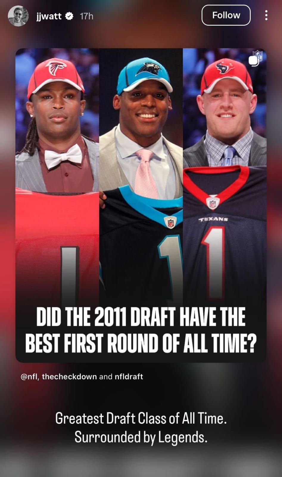 JJ Watt Instagram story