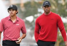 Charlie Woods Seen Hyping Tiger Woods’s TGL Team While Debuting New College Look