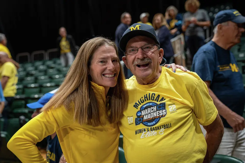 Kim Barnes Arico, left, and her father George Barnes