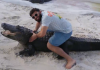 Arman Tsarukyan Tries to Put a Huge Alligator in a Rear-Naked Choke