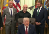 Donald Trump Trolls Joe Rogan in Oval Office Before Signing Bold New Order