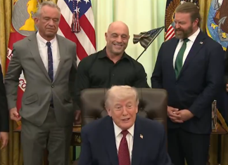 Donald Trump Trolls Joe Rogan in Oval Office Before Signing Bold New Order