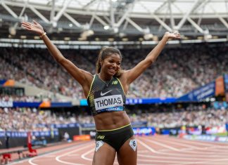 Gabby Thomas Travels 8,200 Miles to Participate in Historic Track and Field Opening