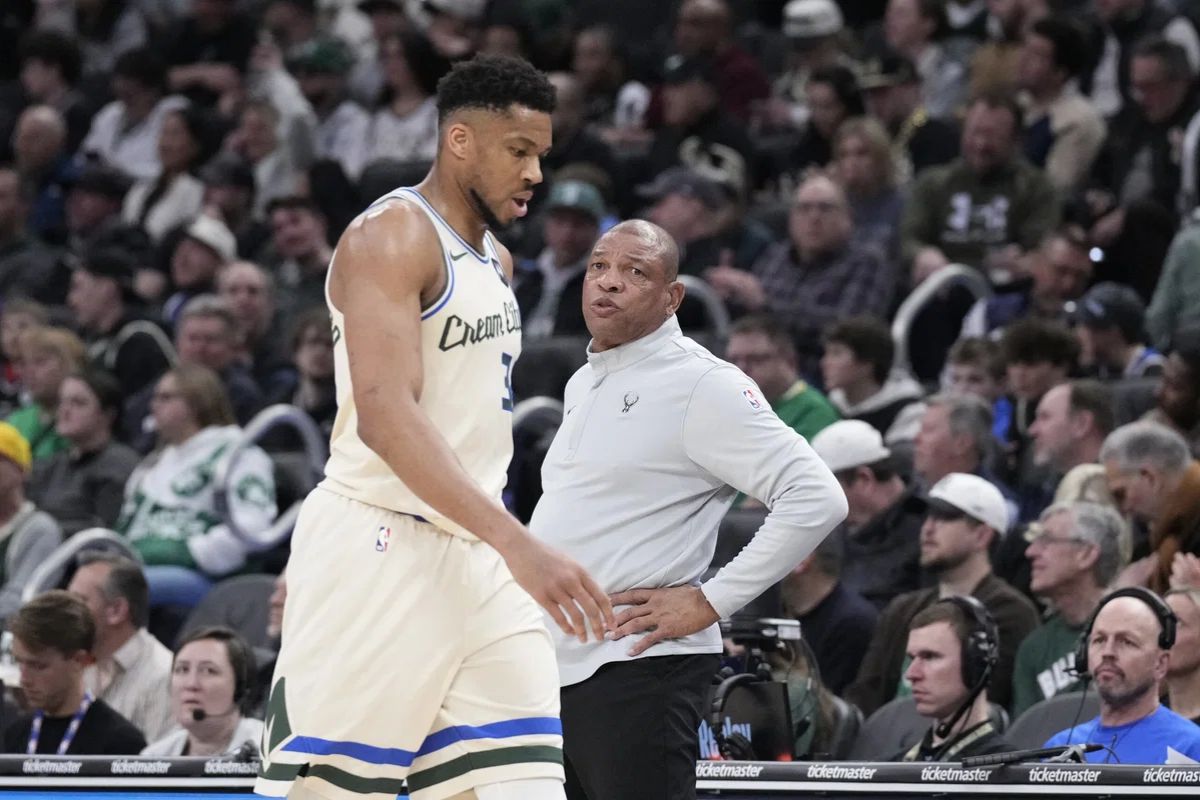 Milwaukee Bucks star Giannis Antetokounmpo and coach Doc Rivers