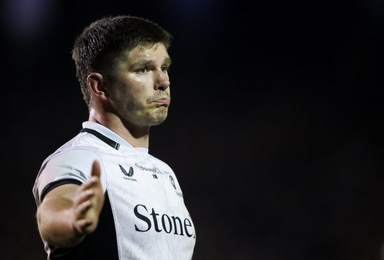 BATH, ENGLAND - MARCH 20: Saracens' Owen Farrell during the Gallagher PREM match between Bath Rugby and Saracens at The Recreation Ground on March 20, 2026 in Bath, England. (Photo by Bob Bradford - CameraSport via Getty Images)
