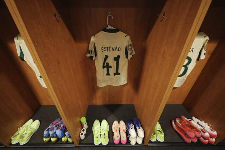 MIAMI GARDENS, FLORIDA - JUNE 23: The shirt of Estevao #41 is displayed inside the Palmeiras dressing room prior to the FIFA Club World Cup 2025 group A match between Internacional CF Miami and SE Palmeiras at Hard Rock Stadium on June 23, 2025 in Miami Gardens, Florida. (Photo by Hector Vivas - FIFA/FIFA via Getty Images)