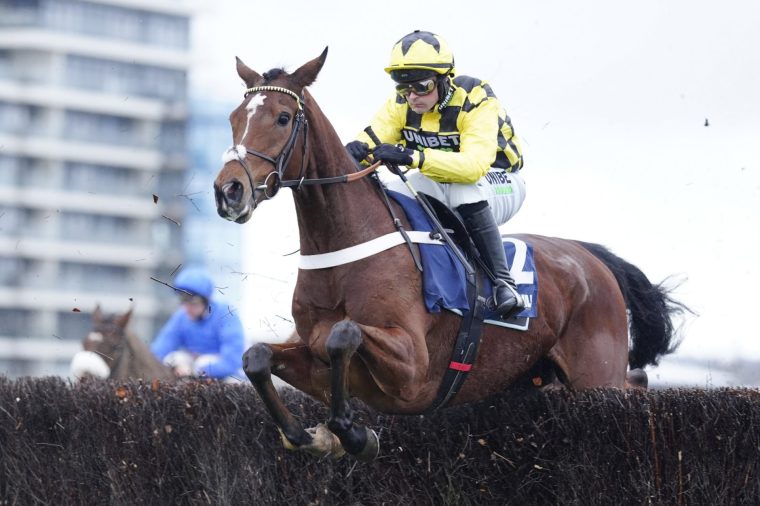 NEWBURY, ENGLAND - FEBRUARY 07: Nico de Boinville riding Lulamba on their way to winning The William Hill Game Spirit Chase at Newbury Racecourse on February 07, 2026 in Newbury, England. (Photo by Alan Crowhurst/Getty Images)