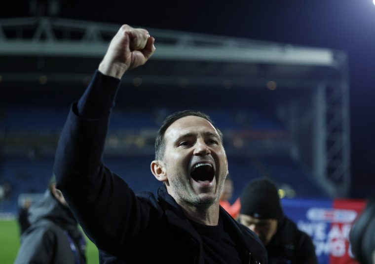 Coventry City head coach Frank Lampard celebrates promotion to the Premier league following the Sky Bet Championship match at Ewood Park, Blackburn. Picture date: Friday April 17, 2026. PA Photo. Photo credit should read: Richard Sellers/PA Wire. RESTRICTIONS: EDITORIAL USE ONLY No use with unauthorised audio, video, data, fixture lists, club/league logos or "live" services. Online in-match use limited to 120 images, no video emulation. No use in betting, games or single club/league/player publications.