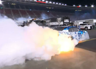 NASCAR Star Averts Scary Disaster as Flames Engulf His Car Bringing Race to a Halt
