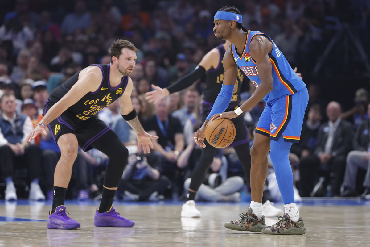 NBA players Luka Doncic and Shai Gilgeous-Alexander