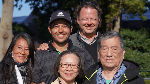 Xander Schauffele with his parents and grandparents.