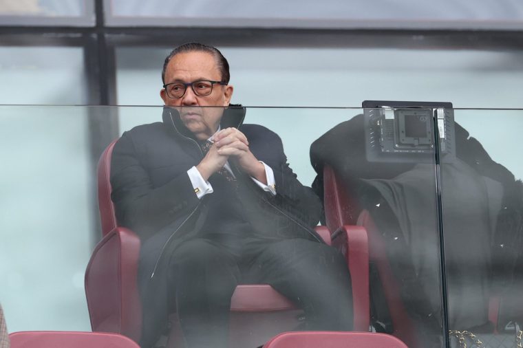 LONDON, ENGLAND - SEPTEMBER 20: David Sullivan, Joint-Chair of West Ham United, in attendance prior to the Premier League match between West Ham United and Crystal Palace at London Stadium on September 20, 2025 in London, England. (Photo by Justin Setterfield/Getty Images)