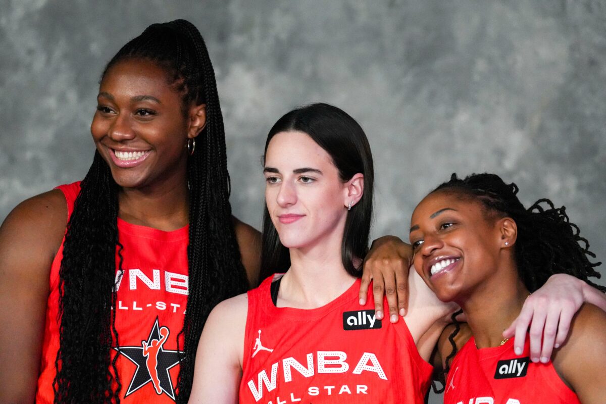 Kelsey Mitchel, Caitlin Clark and Aaliyah Boston